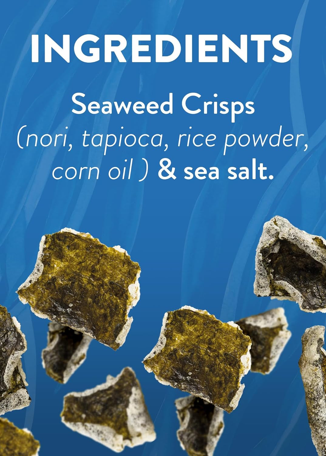 EMILY Seaweed Crisps Sea Salted Flavour | Healthy Nori Snack | Source of Iodine, High Fibre | Gluten-Free, Vegan Friendly | Perfect for Snacking & Parties | 8 X 50G Packs