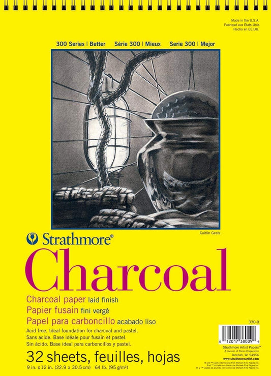 Charcoal Spiral Paper Pad 9 X 12-Inch, 32 Sheets, Multicolor, 9X12